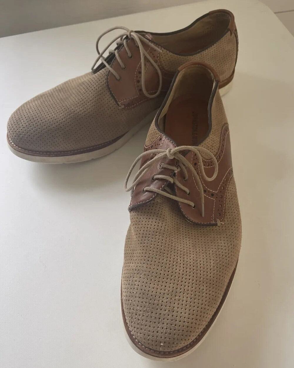 Johnston & Murphy Mens Sheepskin Shoes Brown/Tan Model 20-2306 K15 Size 11M